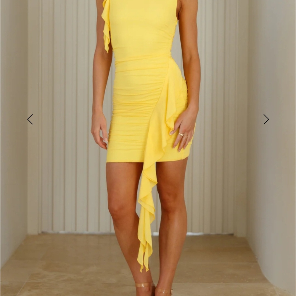 Hello Molly Yellow Ruffle Dress - Picture 3 of 13